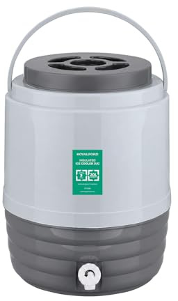 ROYALFORD 20L Insulated Ice Cooler Jug | BPA Free Heavy Duty Water Dispenser with Tap | Leak Proof Design with Carry Handle | Portable Beverage Reusable Cooler Box for Travel Camping