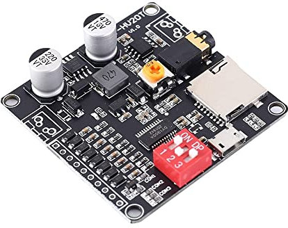 Module de Lecture Vocale, DC 12V 24V Module Vocal Module Amplificateur Numérique Prise de Carte TF Mono 20W 8ohm MP3 WAV UART Controller