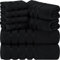 Utopia Towels - Set Di Asciugamani Di Lusso Da 8 Pezzi, 2 Asciugamani Da Bagno, 2 Asciugamani A Mano e 4 Strofinacci, Altamente Assorbenti 97% Cotone Filato Ad Anello(Nero)