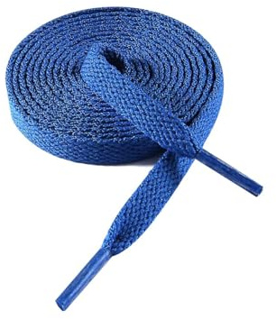 VSUDO Lacets Bleu Royals Plats 130 cm pour Baskets, Lacets Chaussures Bleu Royal Plat pour Sneakers - Compatible avec Nike Air Force, Adidas Stan Smith, Converse, Vans (1 Paire-Bleu Royal-130cm)