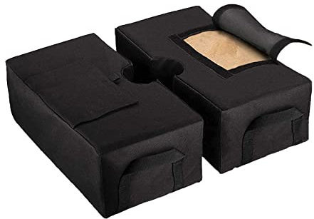 DONGAWIN Removable square waterproof umbrella base weight bag, heavy-duty sandbag, suitable for any outdoor patio umbrella stand (1+1, Black)