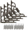 Edenic 4pcs Scaffold Board Shelf Brackets - 6x6 Inch Cast Iron Heavy Duty Wall Bracket for Shelves with 24 Wall Mounted Screws 25mmx3.5mm for Kitchen, Living Room, Outdoor Countertop Support