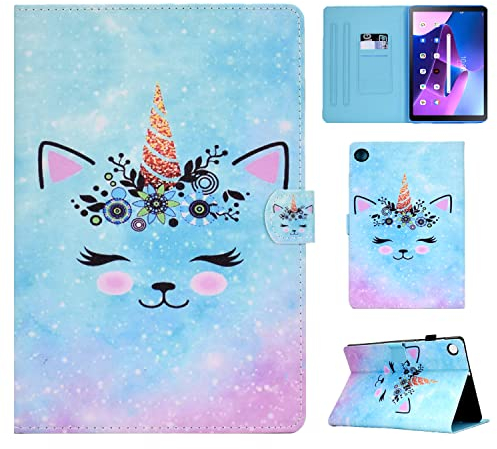 Vaitasy Hülle Lenovo Tab M10 (3rd Gen) 10.1 Zoll 2022 (TB-328FU/ TB-328XU), Multi-Angle Magnetisch Cover mit Ultra Dünn Filp Book Schutzhülle für M10 3rd Generation - Einhorn