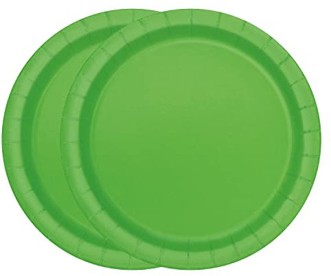 WedDecor Piatti di carta quadrati usa e getta da 23 cm, colore verde lime, per picnic, matrimoni, compleanni, anniversari, baby shower ed eventi natalizi, confezione da 16