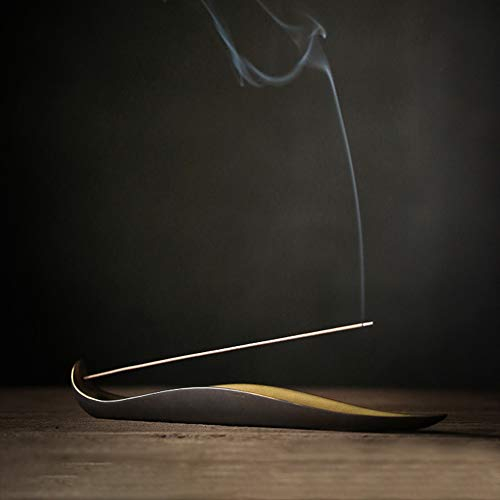 Supports de Bâton d'encens Porte Encens Bâtonnet Natural Feuille Porte Encens Encensoir Céramique Ligne Brûleur d'Encens Porte Bâtonnet Brûleur d'encens pour Bâtons Encens Maison Bureau