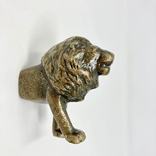 Safari Antique Brass Animal Iron Metal Drawer Knobs (Knob, Lion)