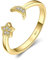 JewelryPalace Mond Sterne Verstellbar Promise Stapelring Eheringe Ring Silber 925 Damen, Zirkonia Silberringe Trauringe Damenring Einstellbare Offene Damen Ringe Set, Damen Schmuck Vergoldet