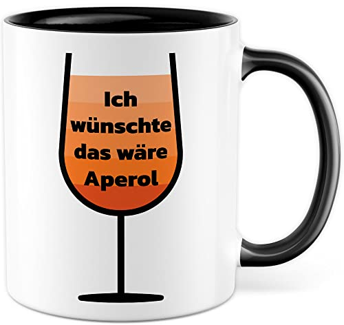 Aperol Tasse Sommer Geschenk Kaffeetasse mit lustigen Spruch Pfeil und Frauen Geschenkidee Spritzer Kaffeebecher Teetasse (Weiß & Schwarz)