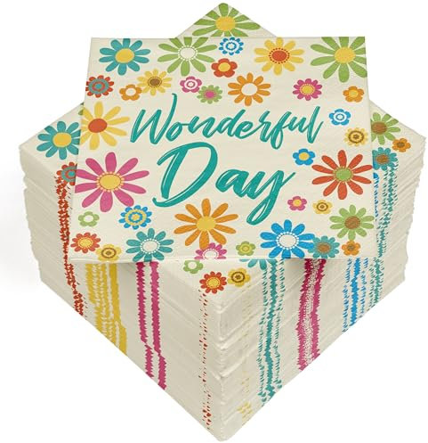 HEKU 100 Servietten, 3-lagig, 33x33cm I Saugstark und praktisch verpackt I Ideal für Hochzeiten, Jubiläen und besondere Anlässe, Wonderful Day