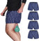 TIICHOO Inkontinenz Slip Herren Waschbare Inkontinenzhosen für Männer Boxershorts 4er Pack(X-Large, Blau Kariert)