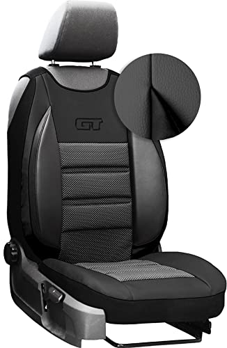 moto-MOLTICO Autositzbezüge – Autositzschoner Universalgröße - Sitzauflage Auto - Ökologisches Leder - Sitzbezug Auto Fahrersitz - Matte für Sitze im Auto - Schonbezug Autositz - Schwarz