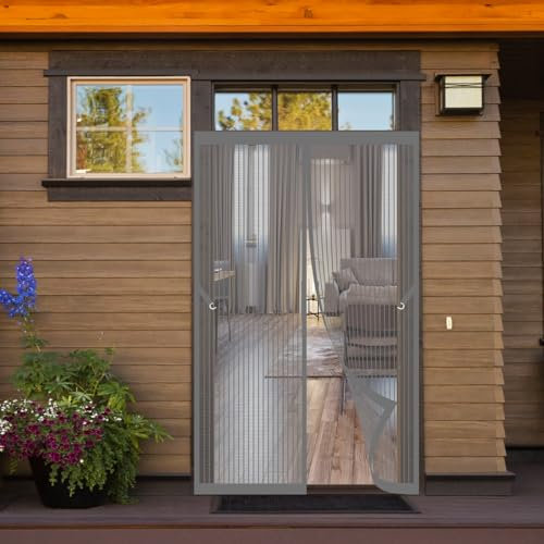 Magnetica Zanzariera 60 x 240 cm Tenda zanzariera Porta Finestra Rete si Chiude da Sola Zanzariera a calamita per Balcone Porta cucina Porta Finestra, Grigio