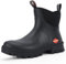 Showave Herren Kurze Gummistiefel Wasserdicht Regenstiefel Isolierte Arbeitsstiefel mit Komfortabler Sportsohle, Schwarz, 47 EU