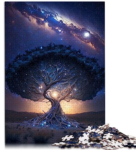 Puzzles für Erwachsene, 1000-teiliges Puzzlespiel „Kosmischer Baum des Lebens“ für Teenager, Papppuzzles für Teenager, tolles Geschenk für Erwachsene, Größe: 26 x 38 cm