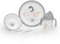 Danielstore Vajilla Bebé 5 Piezas | Apta Microondas y Lavavajillas | Libre de BPA | Incluye Plato, Cuenco, Cubiertos y Vaso con Pitorro, Juego de 5 Piezas | Babero incluido (Animales gris)