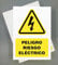 Cartel Riesgo Electrico 18x25 cm Pack 2 ud Señal de Seguridad Industrial Alta Tension (Peligro Riesgo Eléctrico)