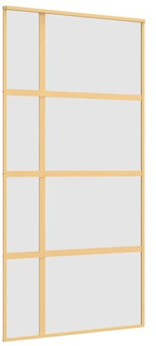 vidaXL Schiebetür Golden 102,5x205 cm Matt ESG-Glas und Aluminium