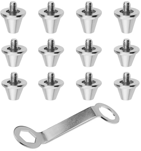 CENPEK 12 Tacos de fútbol M5 de Metal con Llave Compatible con la mayoría de Zapatillas de fútbol