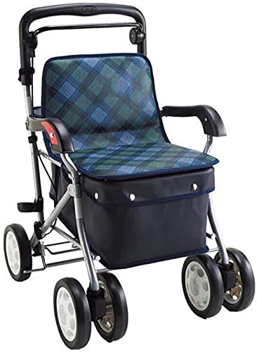Rollator Rollator Walker Aluminium 4 Rollen mit Einkaufskorb Faltbares Gehgestell für ältere Menschen Mobilitätshilfe Höhenverstellbar Rollen (B) Sehnsucht nach besserem Leben