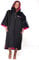 Dryrobe Advance SHORT SLEEVE Waterproof Changing Robe - Oversized Coat with Fleece Lining - Hooded Jacket for Beach, Cold Water Wild Swimming, Surfing - Unisex, Men, Women & Kids - 5-9 - Black/Pink