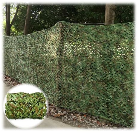 vliovy Vert Militaire Filet de Camouflage de Chasse Étanche 2x3 4x4 5x8 6x10 8x8 10x10 Armée Forêt Filet de Camouflable Net, Outdoor Toile D'ombrage Auvents(4x4m=13x13ft)