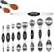 AWSGHLF Magnetic Measuring Spoons Sets of 9 - Dual Sided Stainless Steel Stackable Teaspoon Tablespoon with Scale and Leveler Fits in Spice Jars for Measuring Dry and Liquid Ingredients