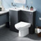 Nes Home 900mm Left Hand Matt Grey Basin Vanity, WC Unit & Back to Wall Toilet