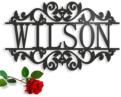 Personalised Metal Name Sign, Outdoor Front Door Sign, Family Name Sign, Acrylic Monogram Sign, Custom Wedding Gift, Wall Art Decor, Custom Name, Housewarming Gift, Wood Ornament (10 inches length)