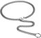 Flongo Choker Lariat Halskette für Damen: 22 Zoll Edelstahl Kubanische Kette Panzerkette mit O-Ring Kreis Anhänger Punk Sexy Lange Schlupfkette Y Tropfen Halskette verstellbar Silber
