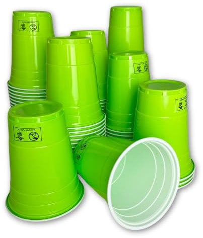 Vitavalley 50 hellgrüne Party-Cups (473ml) - wiederverwendbare & robuste Plastikbecher - ideal für Deine Feier