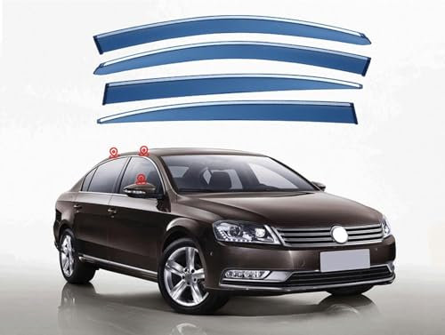 WQLTTFC 4 Stück Auto Windabweiser für VW Passat MK7-B7 2011 2012 2013 2014 2015, Autofenster Regenschutz Vorne Hinten Seitenfenster Regenabweiser Visiere, Autozubehör
