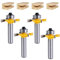4 Stück T Nut Fräser, Planfräser 8mm Schaft Professional Zubehör Holzfräser Nut und Feder Fräser, Nutfräse Set 4 Zähne in T-Form Cutter Planfräser für Oberfräse L 3 mm,4 mm,5 mm,6 mm