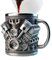 Generisch Personalized 3D Engines Stainless Steel Mug | V8 Engines Stainless Steel Cup,Creative V8 & V6 Motor Shaped Coffee Mug,Durable & Stylish,Fashion Gift For Racing Enthusiast, Car Fan