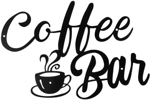 Nicear Kaffee Schild Schwarz Metall Kaffee Wandkunst Dekor Kaffeebar Hängende Wanddekoration Kaffee Schilder Küchendekoration Für Zuhause Kaffeestation Laden Eckaccessoires