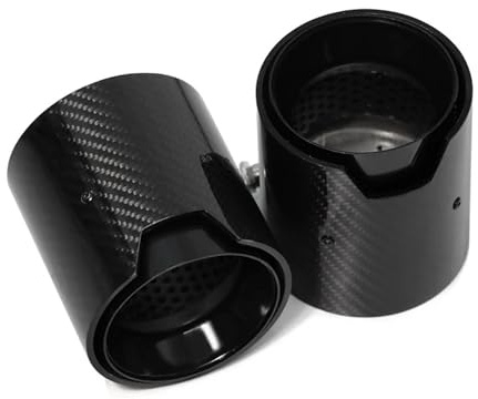 Endrohr Für 3er-Reihe G20 G21 330i Performance Style Carbon-Auspuffblenden Düsen-Endrohr 2 Teile/los Direktstecker Auspuffblende Schalldämpferblende(Black)