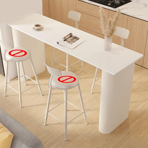 Mesa de bar rectangular de madera maciza, mesa consola estrecha y alta para cocina o sala de estar, ideal para espacios pequeños