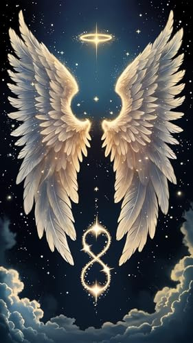 ARTGOTO Diamond Painting Erwachsene Groß XXL 60 x 105 cm Engelsflügel | Heiligenschein und Unendlichkeitszeichen DIY Diamant-Malerei 3 Werkzeugsets 30 % Extra-Diamanten