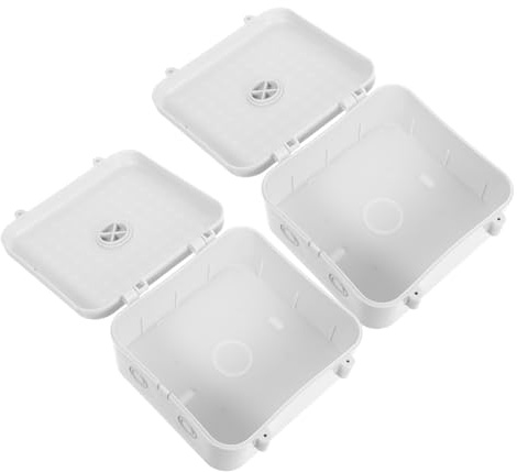 SMASOLO 2pcs Weatherproof Plastic Junction Box for Security Cameras Cable Management Case with Spacious Interior for Electrical Connections Outdoor Wire Collection and Concealment