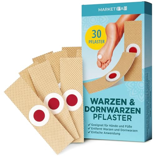 MARKETIFAR Dornwarzen Pflaster Warzenpflaster - 30 Stück - Fußpflege | Hühneraugenpflaster - Ideal für Erwachsene Und Kinder ab 4