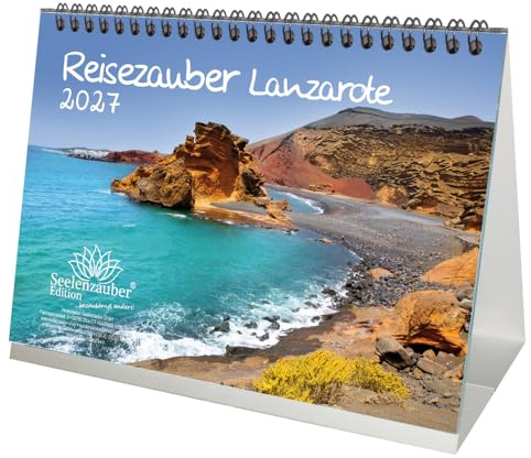 Reisezauber Lanzarote DIN A5 Tischkalender für 2027 Arrecife Reise Urlaub Strand Spanien - Seelenzauber