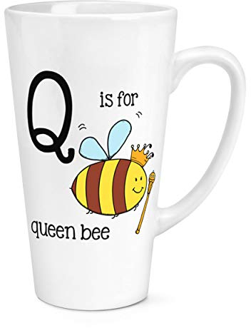Q is for Queen Bee 17oz Large Latte Mug Cup