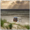 ARTland Wanddeko Glasbilder Wandbild Glas Bild einteilig Quadratisch Strand Meer Landschaft Natur Ostsee Strandkorb Insel Poel Maritim T9ER