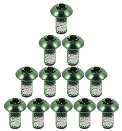 Chooee Viti per Bicicleta, Set di 12 Pcs Viti Colorati di Disco Freno Vite in Lega di Acciaio M5 x 10MM,Verde
