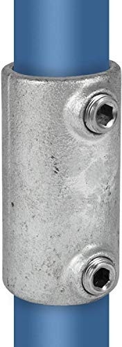 Klemp - Verlängerungs-Stück/Verbindungs-Stück, Außen-Rohrverbinder, Temperguss galvanisiert, feuerverzinkt, inkl. Schrauben Typ 8C - 33,7 mm / 1