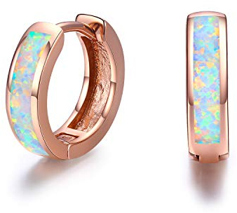 CUOKA MIRACLE Damen Creolen Ohrringe 925 Sterling Silber | Opal Ohrringe Kleine Creolen Kreis | Geschenkideen für Mama, Frau, Freundin, Tochter | Trendschmuck 2026