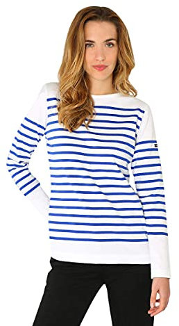 Armor Lux Damen 76838 Langarmshirt, Mehrfarbig (Blanc/Etoile Dw5), X-Large (Herstellergröße: 5)