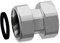 8321 - raccordo di giunzione in ottone cromo opaco doppio girello f-f 1'' x 1'' - far