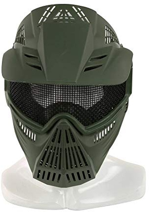 LEJUNJIE Taktische Stahlmaske Airsoft-Maske, Maske für das ganze Gesicht, Mesh-Maske, Schutzmaske, Militärschutzmaske, ideal für Paintball CS