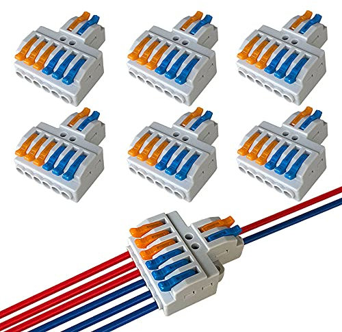 QitinDasen 4Pcs KV439 Leva-Dado Cavo Connettore, 3 in 9 fuori Bilaterale 12 Porte Connettore Conduttore Compatto, Morsettiera Cavo Connettore Molla Rapido