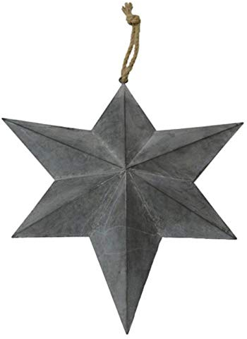 Rostalgie Metall Deko-Stern verzinkt Eisenblech Hänger Advent Weihnachten Gartendeko (Metall, klein 31 x 29 cm)